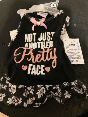 Dog Dress Black & Pink "Not Just Another Pretty Face"